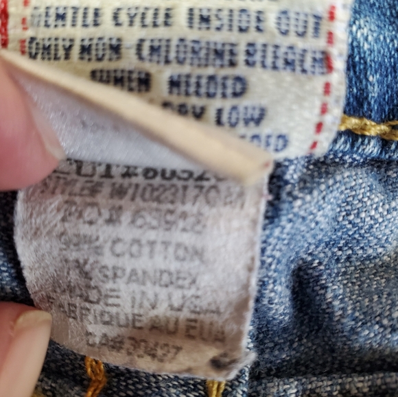 True Religion Brand Jeans Becky Whiskers Light Wash Ombre Blue Denim Size 30 Y2k - Picture 7 of 9